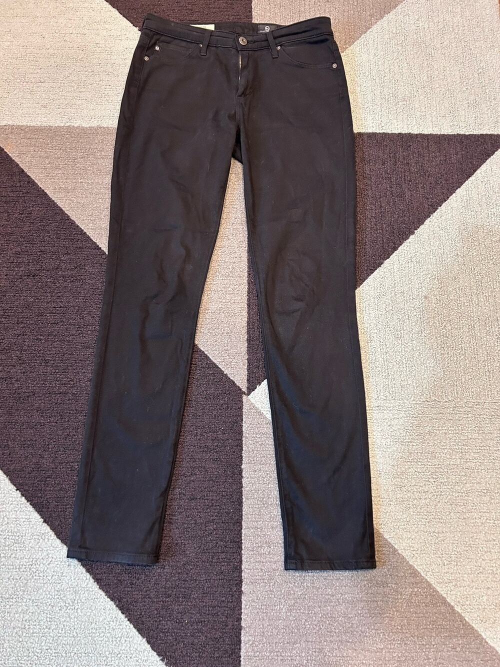 Adriano Goldschmied Womens Jeans Black The Prima Mid Rise Cigarette 27R
